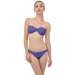 Blue Tartan Plaid 1 Diagonal Classic Bandeau Bikini Set by dressshop