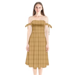 Autumn Fall Plaid Tartan 1 Shoulder Tie Bardot Midi Dress by dressshop