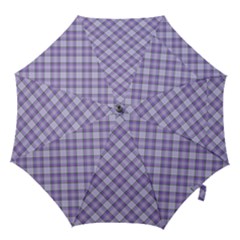 Purple Plaid Tartan 2 Diagonal Hook Handle Umbrellas (large) by dressshop