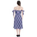 Purple Plaid Tartan 1 Diagonal Shoulder Tie Bardot Midi Dress View2