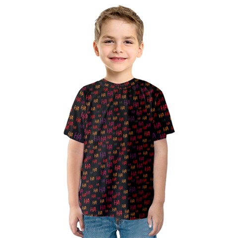 Pattern Ha Ha Ha  Abstract Black Dark Doodle Hahaha Pattern Physco Kids  Sport Mesh T-shirt by Salmanaz77