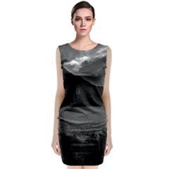 Nahuel Huapi Lake And Andes Range Mountains Landscape, Bariloche, Argentina Sleeveless Velvet Midi Dress by dflcprintsclothing