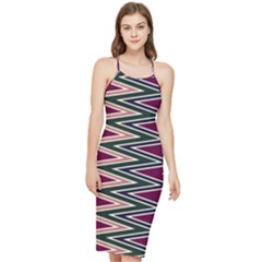 Pattern Zigzag Stripe Design Bodycon Cross Back Summer Dress by Maspions