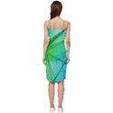 Texture Green Leaf Abstraction 3d Wrap Frill Dress View4