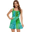 Texture Green Leaf Abstraction 3d Ruffle Edge Bra Cup Chiffon Mini Dress View1