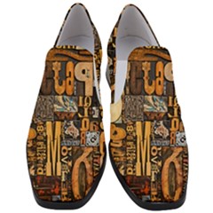 3d Letters Macro Wooden Letters Letters Textures Women Slip On Heel Loafers by Salmanaz77