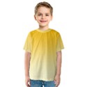 Amber Orange To Cream Yellow Linear Gradient Kids  Sport Mesh T-Shirt View1