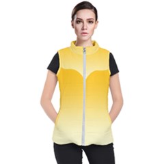 Amber Orange To Cream Yellow Linear Gradient Women s Puffer Vest by GradientsOmbre