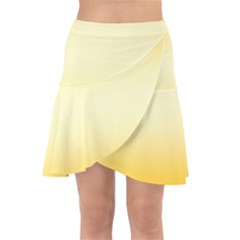 Amber Orange To Cream Yellow Bilinear Gradient Wrap Front Skirt by GradientsOmbre