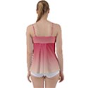 Crimson Red To Cream Yellow Linear Gradient Babydoll Tankini Top View2