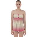 Crimson Red To Cream Yellow Bilinear Gradient Babydoll Tankini Set View1