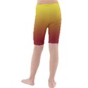 Electric Yellow To Burgundy Red Linear Gradient Kids  Mid Length Swim Shorts View2