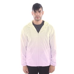 Cream Yellow To Pink Lace Linear Gradient Men s Hooded Windbreaker by GradientsOmbre