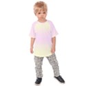 Cream Yellow To Pink Lace Bilinear Gradient Kids  Raglan T-Shirt View1