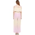 Pink Lace To Cream Yellow Bilinear Gradient Draped Sleeveless Chiffon Jumpsuit View2