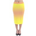 Electric Yellow To Coral Pink Bilinear Gradient Velvet Midi Pencil Skirt View1