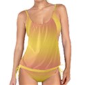 Coral Pink To Electric Yellow Bilinear Gradient Tankini Set View1