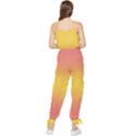 Coral Pink To Electric Yellow Bilinear Gradient Sleeveless Tie Ankle Chiffon Jumpsuit View2