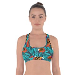 Flame Swirls Cross Back Sports Bra by SeaworthyClothing