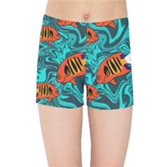 Flame Swirls Kids  Sports Shorts by SeaworthyClothing