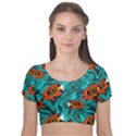 Flame Swirls Velvet Short Sleeve Crop Top  View1