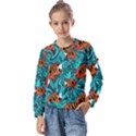 Flame Swirls Kids  Long Sleeve T-Shirt with Frill  View1