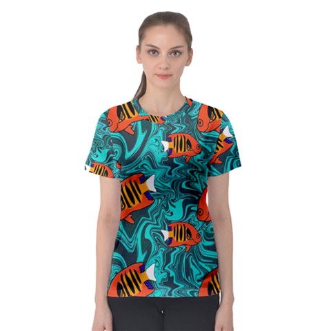 Flame Swirls Women s Sport Mesh T-shirt by SeaworthyClothing