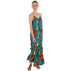 Flame Swirls Cami Maxi Ruffle Chiffon Dress by SeaworthyClothing