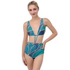 Aqua Batik, Abstract, Colorful Tied Up Two Piece Swimsuit by kyorashop23