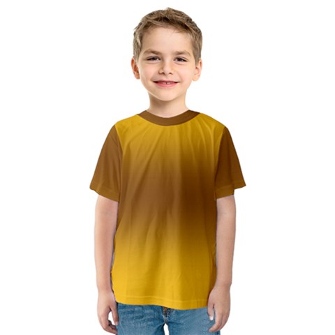 Amber Orange To Chocolate Brown Bilinear Gradient Kids  Sport Mesh T-shirt by GradientsOmbre