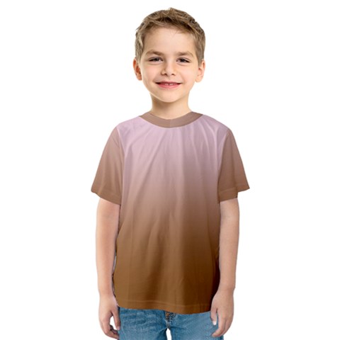 Pink Lace To Chocolate Brown Linear Gradient Kids  Sport Mesh T-shirt by GradientsOmbre