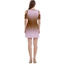 Pink Lace To Chocolate Brown Bilinear Gradient Women s Cold Shoulder Round Neck Mini Dress View4