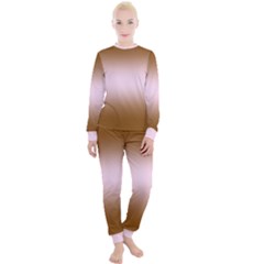 Chocolate Brown To Pink Lace Bilinear Gradient Women s Lounge Set by GradientsOmbre