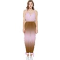 Chocolate Brown To Pink Lace Bilinear Gradient Sleeveless Tie Ankle Chiffon Jumpsuit View1