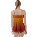 Amber Orange To Burgundy Red Linear Gradient Babydoll Tankini Set View2