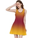 Amber Orange To Burgundy Red Bilinear Gradient Inside Out Racerback Dress View1