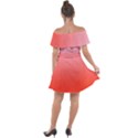 Pink Lace To Scarlet Red Linear Gradient Off Shoulder Velour Dress View2