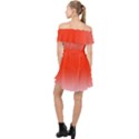 Pink Lace To Scarlet Red Bilinear Gradient Off Shoulder Chiffon Dress View2