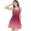 Coral Pink To Burgundy Red Bilinear Gradient Inside Out Racerback Dress View1