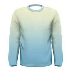 Cream Yellow To Baby Blue Linear Gradient Men s Long Sleeve T-shirt