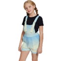 Baby Blue To Cream Yellow Linear Gradient Kids  Short Overalls View2