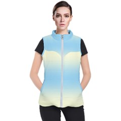 Cream Yellow To Baby Blue Bilinear Gradient Women s Puffer Vest by GradientsOmbre