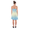 Baby Blue To Cream Yellow Bilinear Gradient Ruffle Detail Chiffon Dress View2