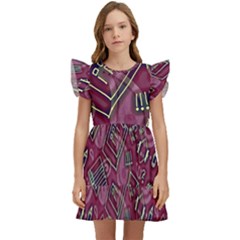 Abstract Art Pattern Design Background Kids  Winged Sleeve Dress by Grandong