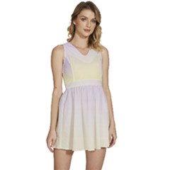 Pale Violet To Cream Yellow Linear Gradient Sleeveless High Waist Mini Dress by GradientsOmbre