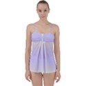 Cream Yellow To Pale Violet Bilinear Gradient Babydoll Tankini Top View1