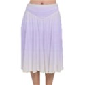 Cream Yellow To Pale Violet Bilinear Gradient Velvet Flared Midi Skirt View1