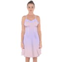 Pale Pink To Pale Violet Bilinear Gradient Ruffle Detail Chiffon Dress View1