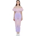 Pale Violet To Pale Pink Bilinear Gradient Bardot Ruffle Jumpsuit View1