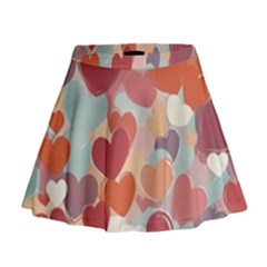 Valentines Day Hearts Romance Love Mini Flare Skirt by Posterlux